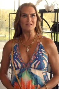 Mother of the Bride Brooke Shields Print Multicolor Maxi Dress
