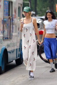 gigi hadid in white floral dress