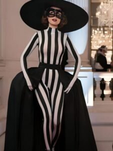 Emily In Paris S04 Lily Collins Striped jumpsuit