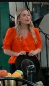 General Hospital Sofia Mattsson Red Ruffled Blouse