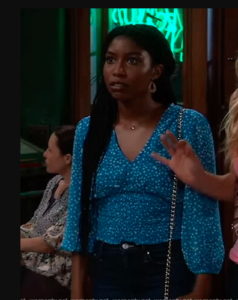 General Hospital Tabyana Ali Printed Smocked Top