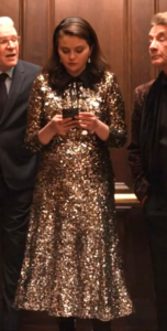 Only murders in the building s04 Selena Gomez Gold Sequin Midi Dress