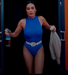 The Substance 2024 Demi Moore Blue Bodysuit