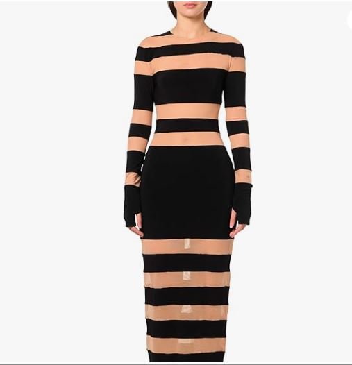 The Better Sister Jessica Biel Striped Midi Dress