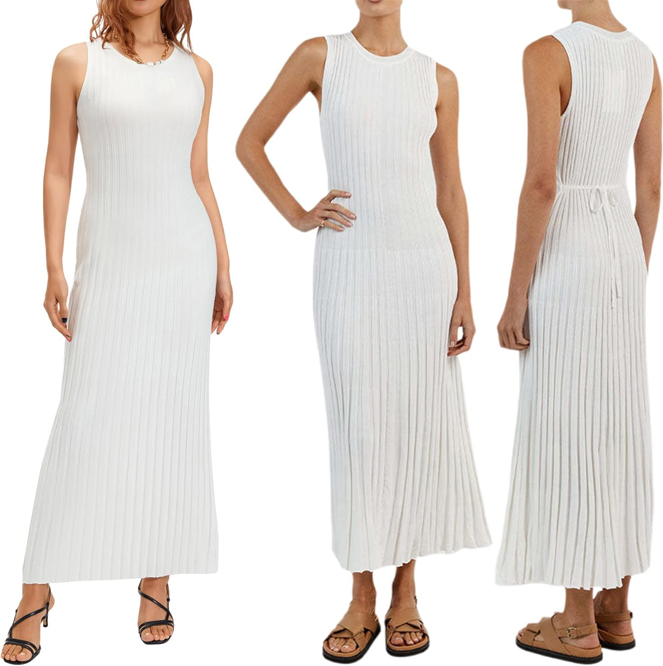 Access Hollywood Kit Hoover White Ribbed Sleeveless Dress