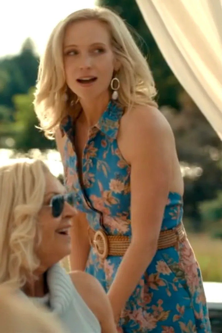 We Were Liars Candice King Blue Floral Belted Sleeveless Romper