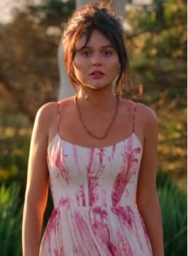 We Were Liars Emily Alyn Lind white pink midi dres