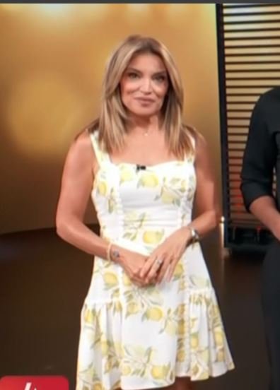 Access Hollywood Kit Hoover lemon print mini dress
