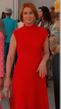 And Just Like That Cynthia Nixon Red Sleeveless midi Dress