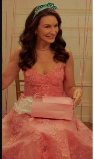 And Just Like That Kristin Davis Pink Strapless Dress