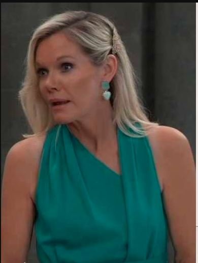 General Hospital Maura West green maxi dress