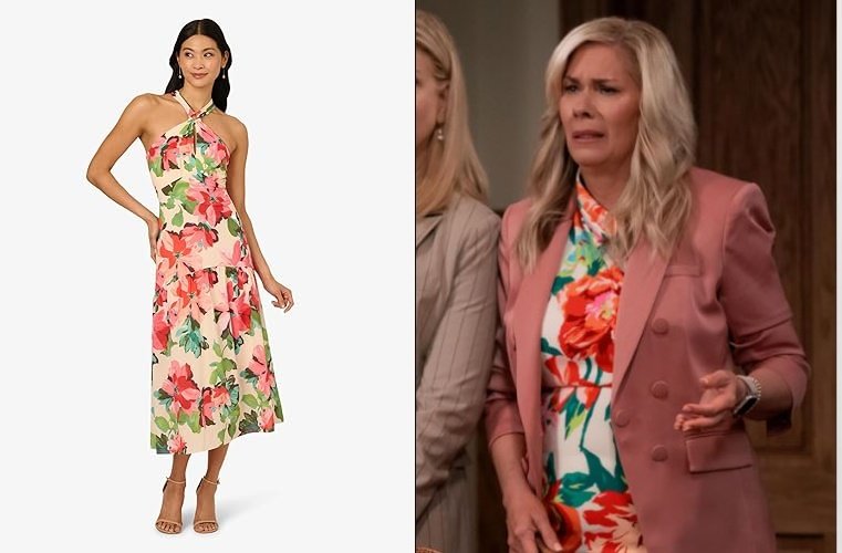 Leanne Morgan Floral Print Midi Dress