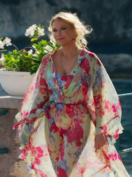 The Bold and the Beautiful Brooke Logan floral Ruffle Trim Maxi Dress