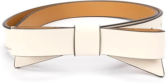 The Hunting Wives Katie Lowes White Leather Bow Belt