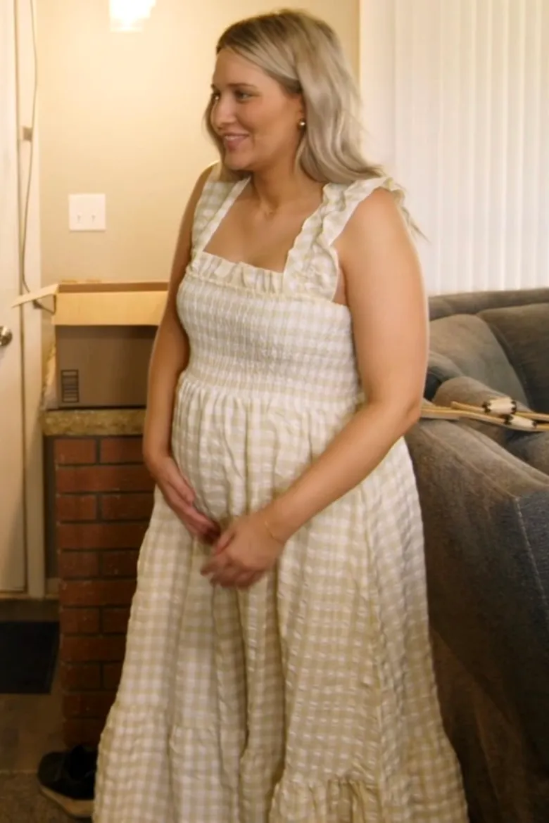 The McBee Dynasty Kacie Adkison Midi Beige Dress