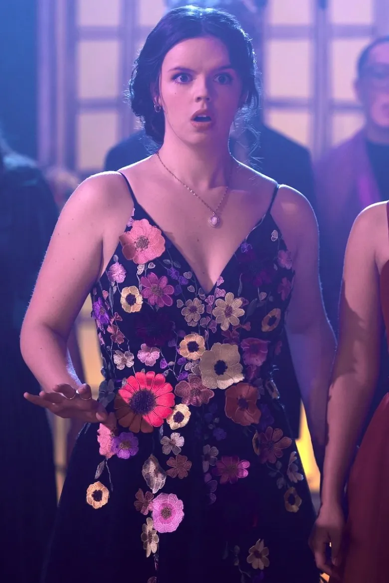 My Life With the Walter Boys Ellie O'Brien Black Floral Dress