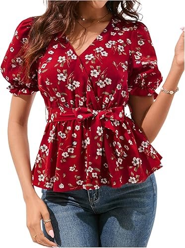 NBC News Daily Kate Snow red floral wrap top