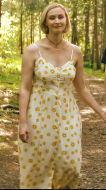 Wayward Sarah Gadon Yellow Floral Midi Dress