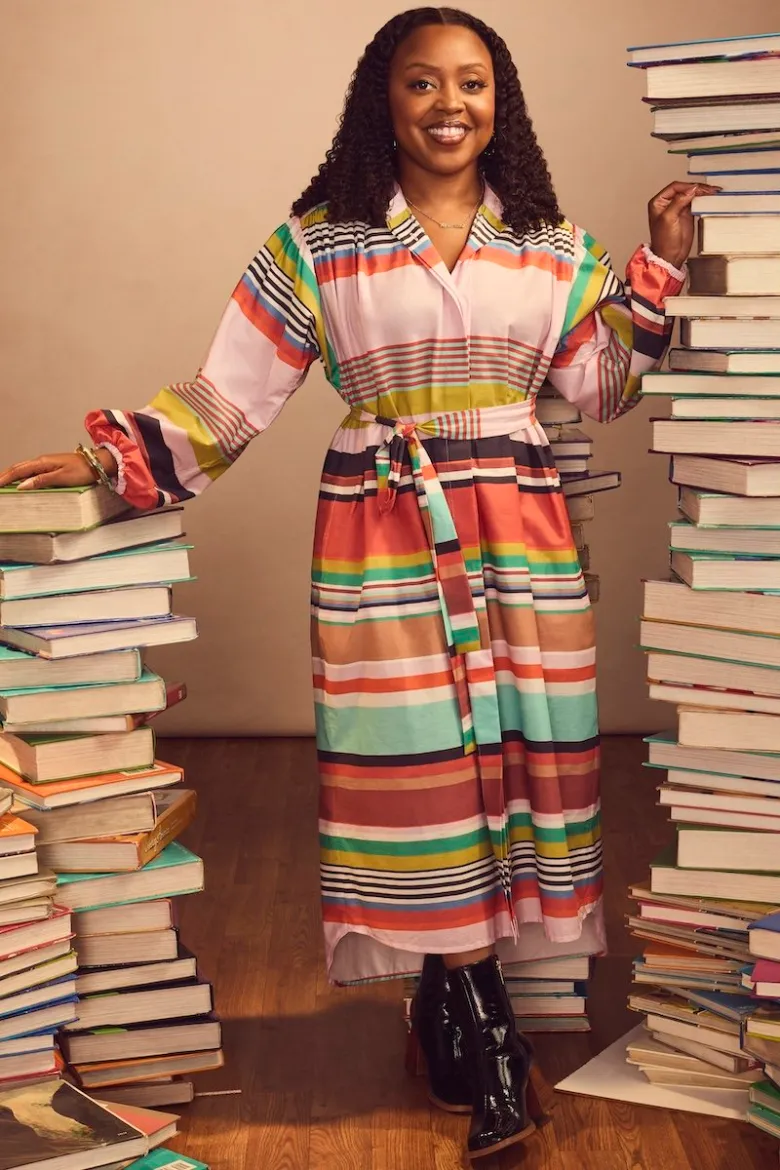 Abbott Elementary Season 5 Quinta Brunson Multicolor Striped Dress