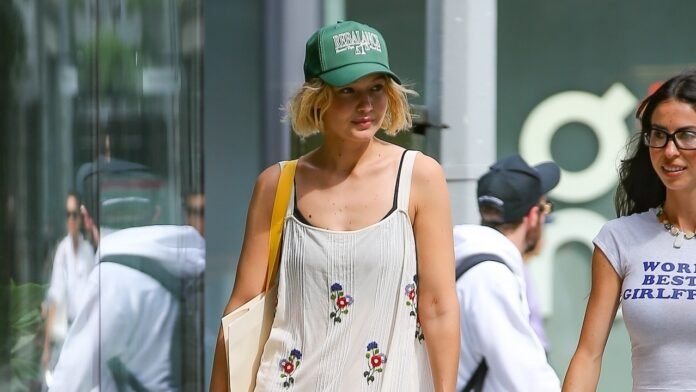 gigi hadid in white floral dress bag and sneakers similar Styles outfits