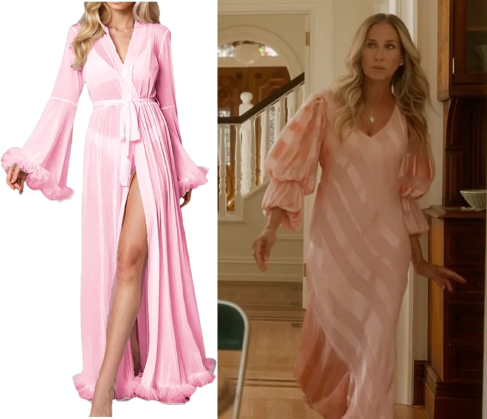 And Just Like That Sarah Jessica Parker Pink Stripe Dress