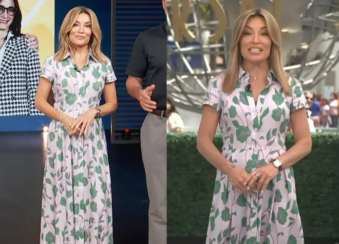 Access Hollywood Kit Hoover Pink floral print shirtdress