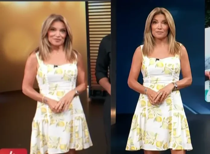 Access Hollywood Kit Hoover lemon print mini dress