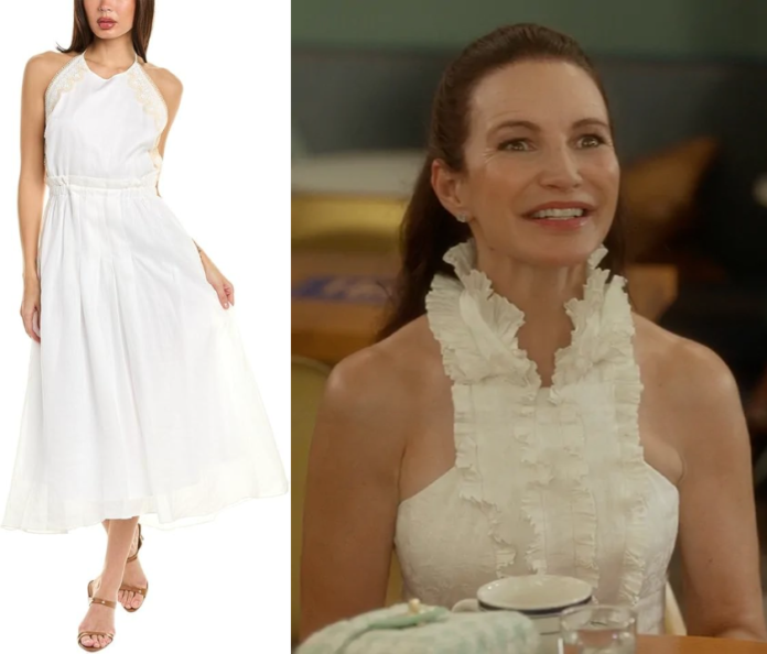 And Just Like That Charlotte York white ruffle dress