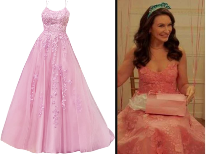 And Just Like That Kristin Davis Pink Strapless Dress