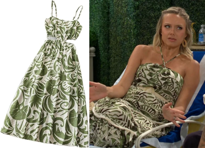 The Young and the Restless Abby Newman Green Printed Dress